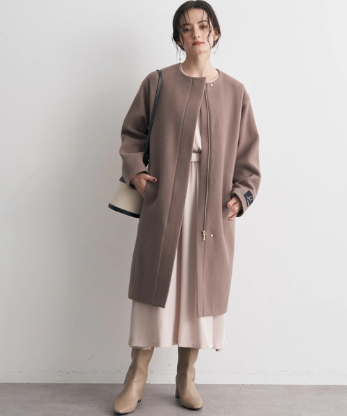 YECCA VECCA(イェッカヴェッカ)の「ウール混ノーカラーコート(ノーカラーコート・レディース・ライトグレー/ブラック/ブルー/ダークベージュ・FREE)」の14枚目の写真
