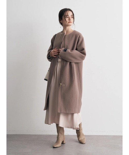 YECCA VECCA(イェッカヴェッカ)の「ウール混ノーカラーコート(ノーカラーコート・レディース・ライトグレー/ブラック/ブルー/ダークベージュ・FREE)」の16枚目の写真