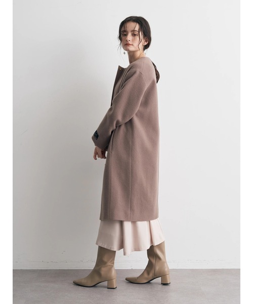 YECCA VECCA(イェッカヴェッカ)の「ウール混ノーカラーコート(ノーカラーコート・レディース・ライトグレー/ブラック/ブルー/ダークベージュ・FREE)」の17枚目の写真