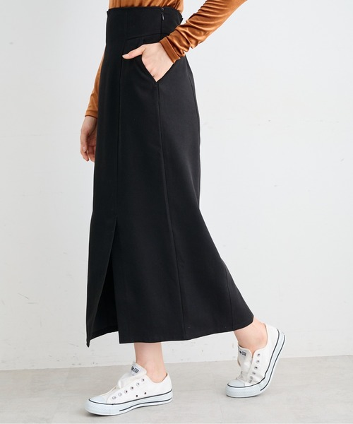 FREE'S MART（フリーズマート）の「◇【3サイズ展開XS-M】ハイウエストパネル切替ナロースカート【低身長サイズ有】（スカート・レディース・ブラック/ベージュ系その他・X-SMALL/MEDIUM/SMALL）」の5枚目の写真