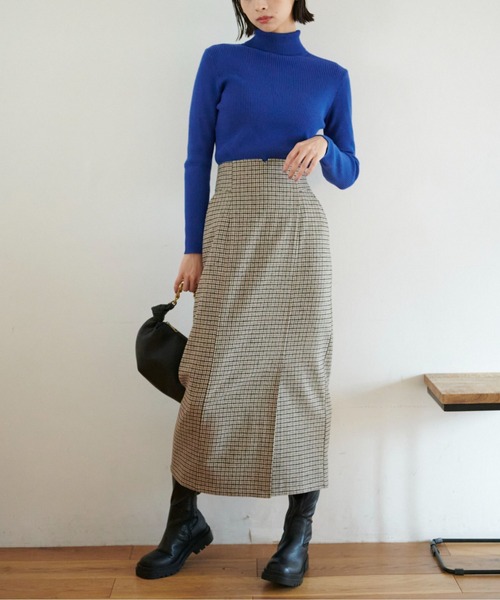 FREE'S MART（フリーズマート）の「◇【3サイズ展開XS-M】ハイウエストパネル切替ナロースカート【低身長サイズ有】（スカート・レディース・ブラック/ベージュ系その他・X-SMALL/MEDIUM/SMALL）」の12枚目の写真