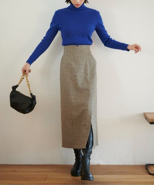 FREE'S MART（フリーズマート）の「◇【3サイズ展開XS-M】ハイウエストパネル切替ナロースカート【低身長サイズ有】（スカート・レディース・ブラック/ベージュ系その他・X-SMALL/MEDIUM/SMALL）」の13枚目の写真