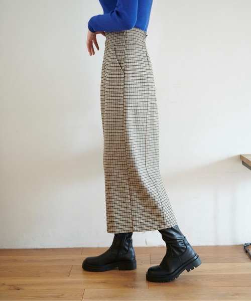 FREE'S MART（フリーズマート）の「◇【3サイズ展開XS-M】ハイウエストパネル切替ナロースカート【低身長サイズ有】（スカート・レディース・ブラック/ベージュ系その他・X-SMALL/MEDIUM/SMALL）」の18枚目の写真