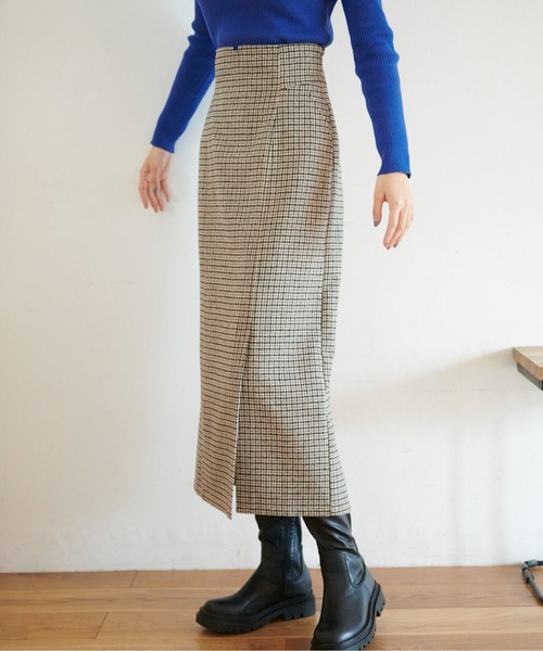 FREE'S MART（フリーズマート）の「◇【3サイズ展開XS-M】ハイウエストパネル切替ナロースカート【低身長サイズ有】（スカート・レディース・ブラック/ベージュ系その他・X-SMALL/MEDIUM/SMALL）」の17枚目の写真