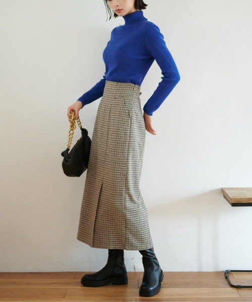 FREE'S MART（フリーズマート）の「◇【3サイズ展開XS-M】ハイウエストパネル切替ナロースカート【低身長サイズ有】（スカート・レディース・ブラック/ベージュ系その他・X-SMALL/MEDIUM/SMALL）」の15枚目の写真