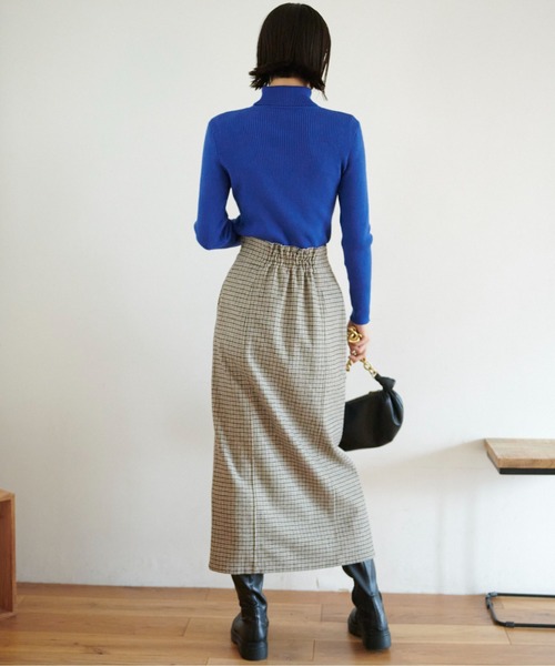 FREE'S MART（フリーズマート）の「◇【3サイズ展開XS-M】ハイウエストパネル切替ナロースカート【低身長サイズ有】（スカート・レディース・ブラック/ベージュ系その他・X-SMALL/MEDIUM/SMALL）」の16枚目の写真