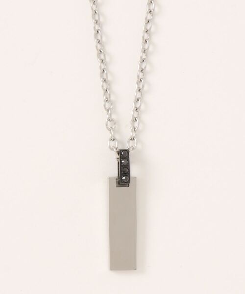 【セール】/サージカルステンレス316L/金属アレルギー対応 ジルコニアスクエアプレートステンレスネックレス（ネックレス）｜NO WAY（ノーウェイ）