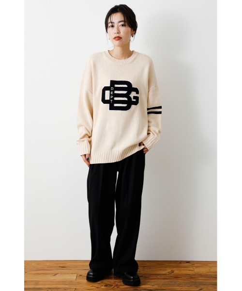 RODEO CROWNS WIDE BOWL（ロデオクラウンズワイドボウル）の「Lettered ニットトップス（ニット/セーター・レディース・ネイビー/アイボリー/マジェンタ・FREE）」の18枚目の写真