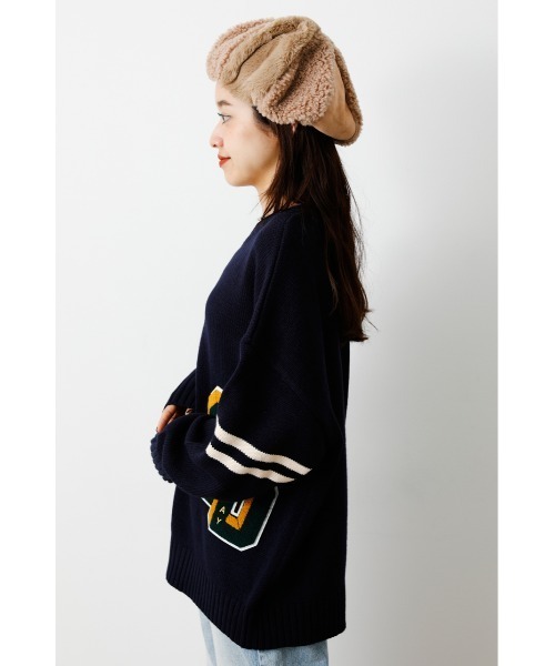 RODEO CROWNS WIDE BOWL（ロデオクラウンズワイドボウル）の「Lettered ニットトップス（ニット/セーター・レディース・ネイビー/アイボリー/マジェンタ・FREE）」の21枚目の写真