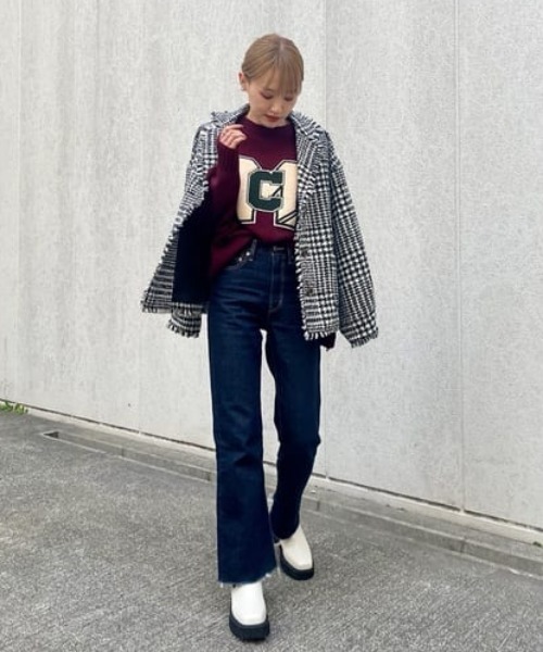 RODEO CROWNS WIDE BOWL（ロデオクラウンズワイドボウル）の「Lettered ニットトップス（ニット/セーター・レディース・ネイビー/アイボリー/マジェンタ・FREE）」の17枚目の写真