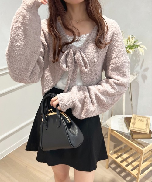 apres jour（アプレジュール）の「もこもこニットボレロ【ZOZOTOWN限定アイテム】（カーディガン/ボレロ・レディース・ラベンダー/オフホワイト/ライトピンク・X-LARGE/フリー）」の13枚目の写真