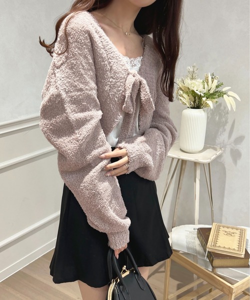 apres jour（アプレジュール）の「もこもこニットボレロ【ZOZOTOWN限定アイテム】（カーディガン/ボレロ・レディース・ラベンダー/オフホワイト/ライトピンク・X-LARGE/フリー）」の15枚目の写真