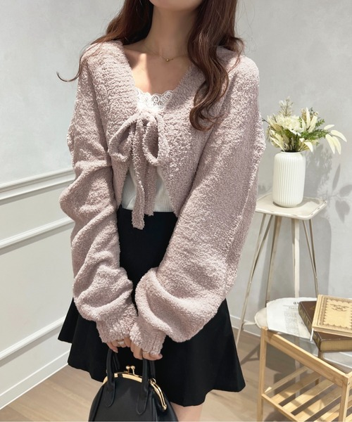 apres jour（アプレジュール）の「もこもこニットボレロ【ZOZOTOWN限定アイテム】（カーディガン/ボレロ・レディース・ラベンダー/オフホワイト/ライトピンク・X-LARGE/フリー）」の14枚目の写真