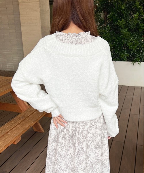 apres jour（アプレジュール）の「もこもこニットボレロ【ZOZOTOWN限定アイテム】（カーディガン/ボレロ・レディース・ラベンダー/オフホワイト/ライトピンク・X-LARGE/フリー）」の9枚目の写真