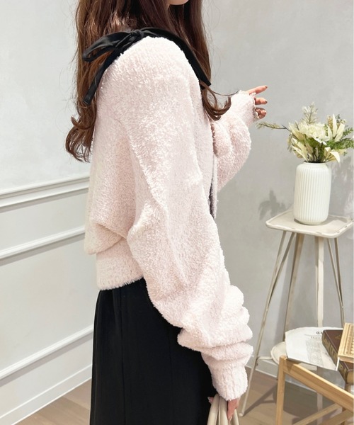 apres jour（アプレジュール）の「もこもこニットボレロ【ZOZOTOWN限定アイテム】（カーディガン/ボレロ・レディース・ラベンダー/オフホワイト/ライトピンク・X-LARGE/フリー）」の22枚目の写真