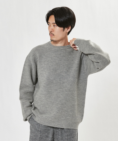 EDIFICE(エディフィス)の「フレンチメリノ T/W ガーター オーバーサイズ クルーネック ニット(ニット/セーター・メンズ・ブラック/チャコールグレー/アイボリー・SMALL/MEDIUM/LARGE)」の5枚目の写真