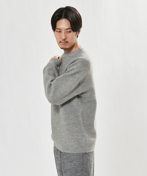 EDIFICE(エディフィス)の「フレンチメリノ T/W ガーター オーバーサイズ クルーネック ニット(ニット/セーター・メンズ・ブラック/チャコールグレー/アイボリー・SMALL/MEDIUM/LARGE)」の7枚目の写真