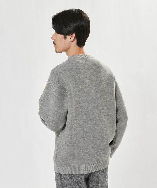 EDIFICE(エディフィス)の「フレンチメリノ T/W ガーター オーバーサイズ クルーネック ニット(ニット/セーター・メンズ・ブラック/チャコールグレー/アイボリー・SMALL/MEDIUM/LARGE)」の8枚目の写真