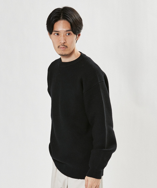 EDIFICE(エディフィス)の「フレンチメリノ T/W ガーター オーバーサイズ クルーネック ニット(ニット/セーター・メンズ・ブラック/チャコールグレー/アイボリー・SMALL/MEDIUM/LARGE)」の16枚目の写真