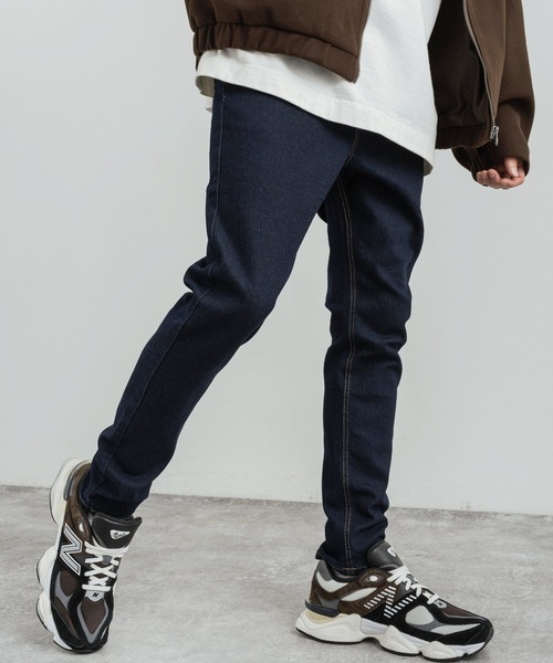 Rocky Monroe（ロッキーモンロー）の「ストレッチデニム テーパードスキニーサルエルパンツ（デニムパンツ・メンズ・ライトインディゴブルー/インディゴブルー/ブラック/ワンウォッシュ・M/L/XL）」の4枚目の写真