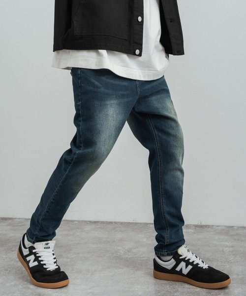 Rocky Monroe（ロッキーモンロー）の「ストレッチデニム テーパードスキニーサルエルパンツ（デニムパンツ・メンズ・ライトインディゴブルー/インディゴブルー/ブラック/ワンウォッシュ・M/L/XL）」の11枚目の写真