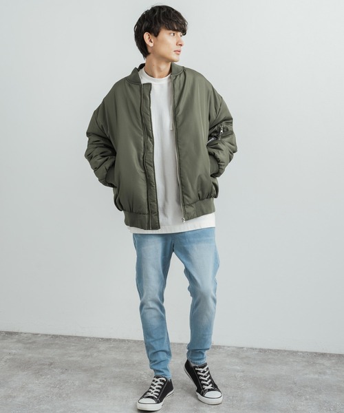 Rocky Monroe（ロッキーモンロー）の「ストレッチデニム テーパードスキニーサルエルパンツ（デニムパンツ・メンズ・ライトインディゴブルー/インディゴブルー/ブラック/ワンウォッシュ・M/L/XL）」の16枚目の写真