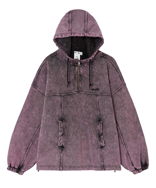 X-girl(エックスガール)の「ACID WASH SWEAT HOODIE(パーカー・レディース・ブラウン/ピンク/ブラック/グリーン・M/S)」の21枚目の写真