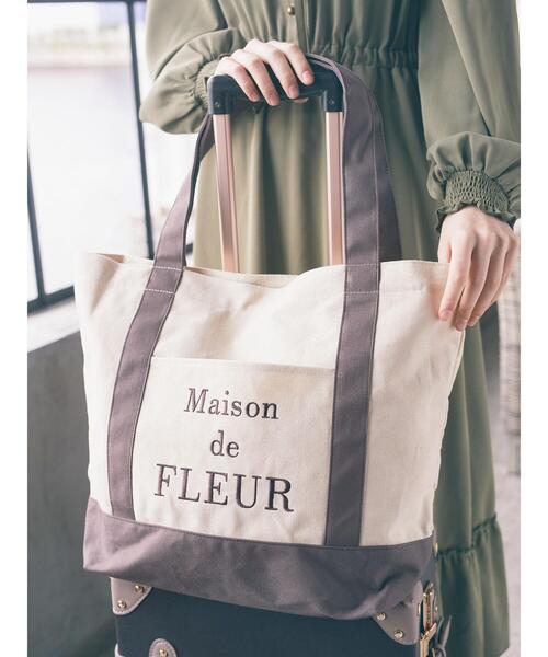 Maison de FLEUR(メゾンドフルール)の「トラベルキャリーオン帆布バッグ(トートバッグ・レディース・ブラック/ブラウン・FREE)」の5枚目の写真