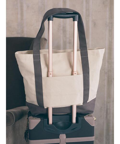Maison de FLEUR(メゾンドフルール)の「トラベルキャリーオン帆布バッグ(トートバッグ・レディース・ブラック/ブラウン・FREE)」の21枚目の写真