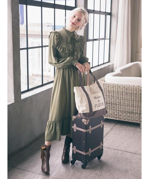 Maison de FLEUR(メゾンドフルール)の「トラベルキャリーオン帆布バッグ(トートバッグ・レディース・ブラック/ブラウン・FREE)」の19枚目の写真