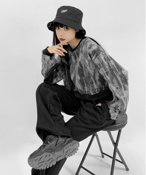d.i.a/OPタイ付ツートンストライプカットソー ボーダー柄半袖Tシャツカットソー 春夏新作 韓国ファッション
