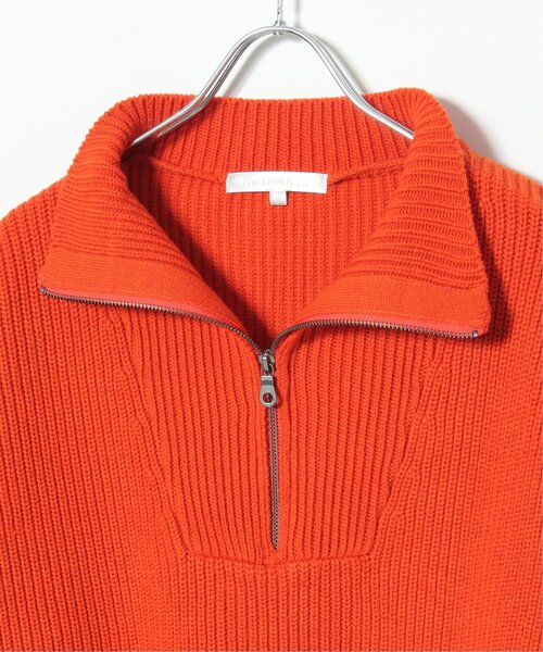 VENCEEXCHANGE（ヴァンスエクスチェンジ）の「【洗える】畦編みハーフジップ（カーディガン/ボレロ・メンズ・オレンジ/ミント/オフホワイト/ブラック・L/M）」の10枚目の写真