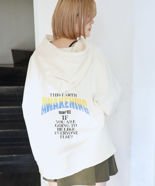 PBLIM（ページボーイリム）の「PAGEBOYLIM/ロックンロールフーディー（パーカー・レディース・グリーン/チャコールグレー/オフホワイト・MEDIUM/LARGE）」の8枚目の写真