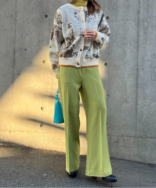 mi via loca（ミヴィアロカ）の「【セットアップ】前後2WAY柄ジャガードカーディガン（カーディガン/ボレロ・レディース・ブルー/キナリ/ベージュ/イエロー・FREE）」の9枚目の写真