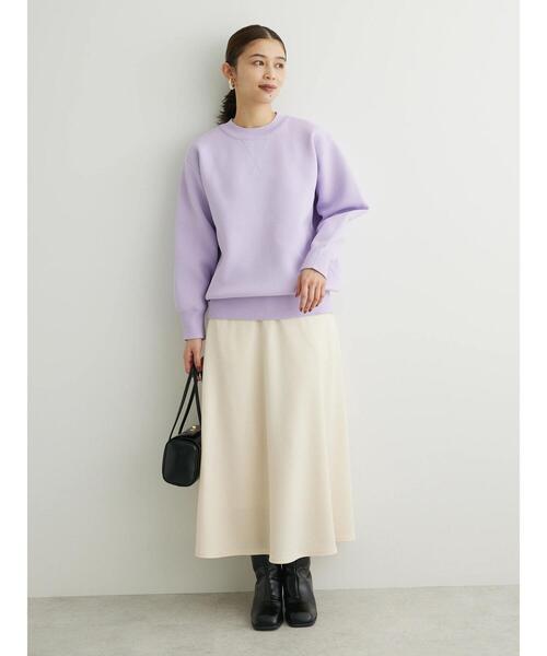 Green　Parks（グリーンパークス）の「表面感カットフレアスカート（スカート・レディース・ブラック/ブルー/アイボリー・FREE）」の14枚目の写真