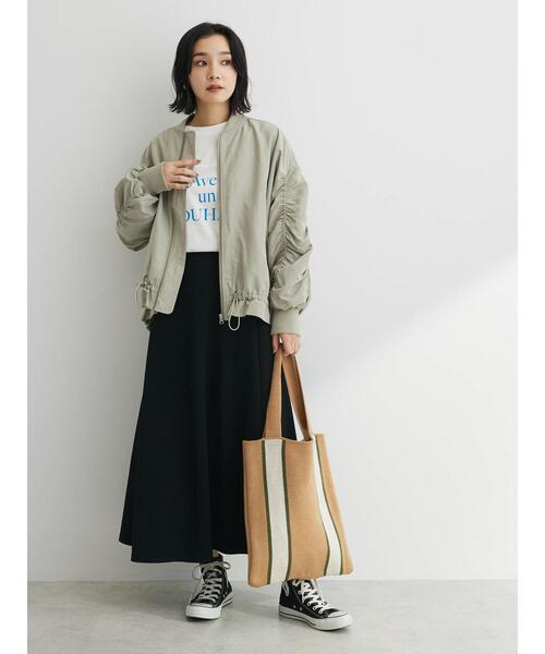 Green　Parks（グリーンパークス）の「表面感カットフレアスカート（スカート・レディース・ブラック/ブルー/アイボリー・FREE）」の17枚目の写真