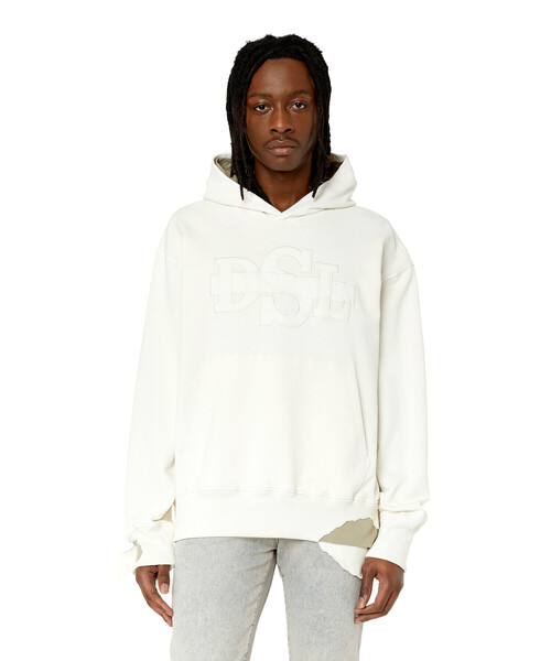 メンズ パーカー リッピング加工