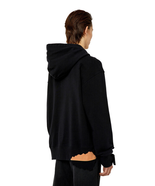 メンズ パーカー リッピング加工