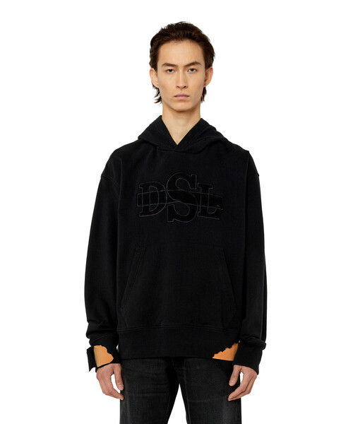 メンズ パーカー リッピング加工