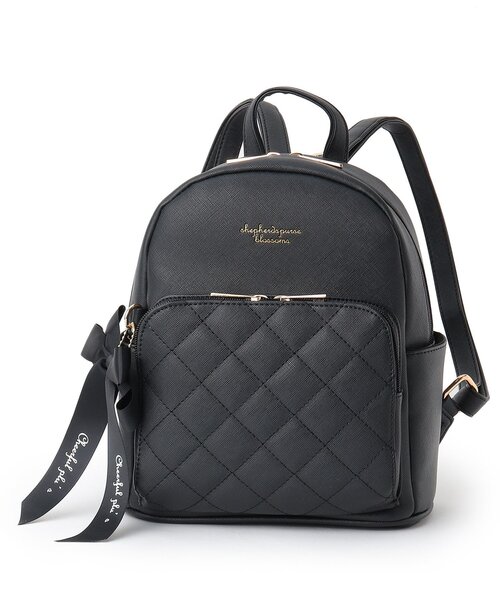 Ober Tashe(オーバータッシェ)の「◆リボンチャーム付きキルトミニリュック(バックパック/リュック・レディース・ピンク系/ブルー/ブラック/アイボリー・FREE)」の3枚目の写真