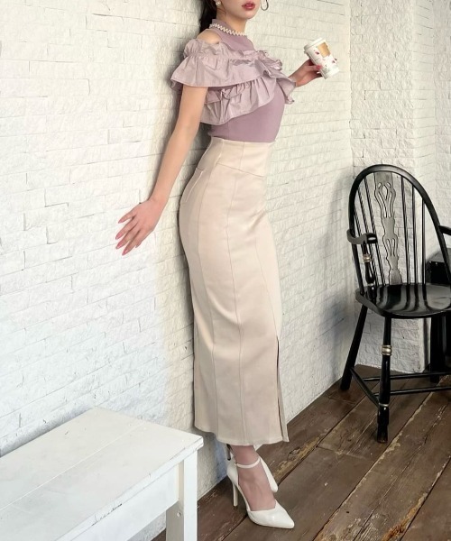 【セール】ガムストレッチタイトロングスカート’23ｓ（スカート）｜ROYAL PARTY（ロイヤルパーティー）