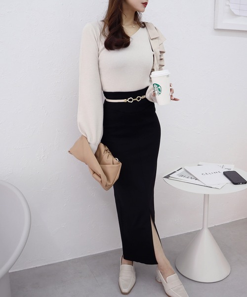 【セール】ガムストレッチタイトロングスカート’23ｓ（スカート）｜ROYAL PARTY（ロイヤルパーティー）