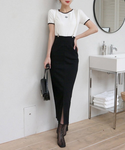 【セール】ガムストレッチタイトロングスカート’23ｓ（スカート）｜ROYAL PARTY（ロイヤルパーティー）