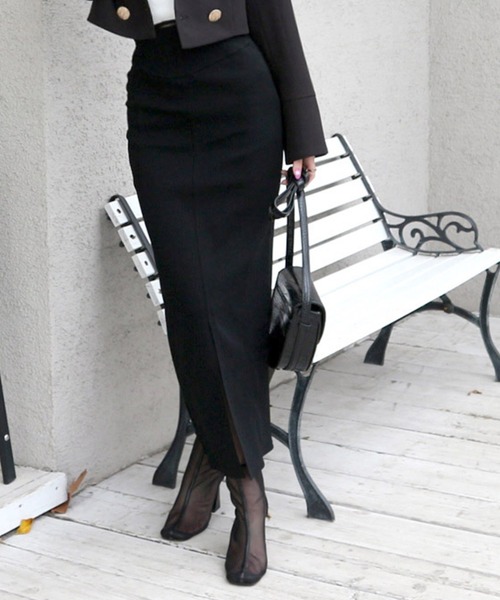 【セール】ガムストレッチタイトロングスカート’23ｓ（スカート）｜ROYAL PARTY（ロイヤルパーティー）