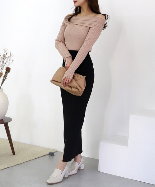 【セール】ガムストレッチタイトロングスカート’23ｓ（スカート）｜ROYAL PARTY（ロイヤルパーティー）