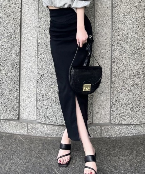 【セール】ガムストレッチタイトロングスカート’23ｓ（スカート）｜ROYAL PARTY（ロイヤルパーティー）