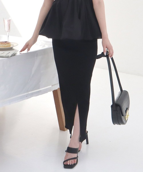 【セール】ガムストレッチタイトロングスカート’23ｓ（スカート）｜ROYAL PARTY（ロイヤルパーティー）