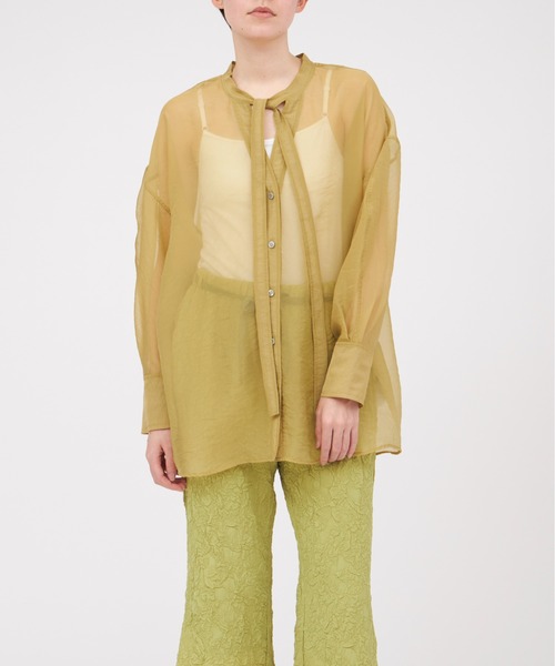 CLANE SWITCH SHEER SHIRT イエロー SWITCH SHEER SHIRT CLANE 