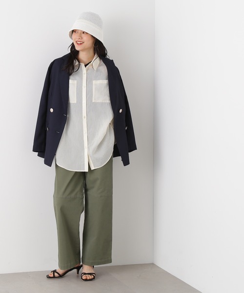 N.(N. Natural Beauty Basic)(エヌエヌナチュラルビューティーベーシック)の「◆ストライプシャツブラウス(シャツ/ブラウス・レディース・ブルー/ピンク/ベージュ/ライトグリーン・MEDIUM)」の8枚目の写真