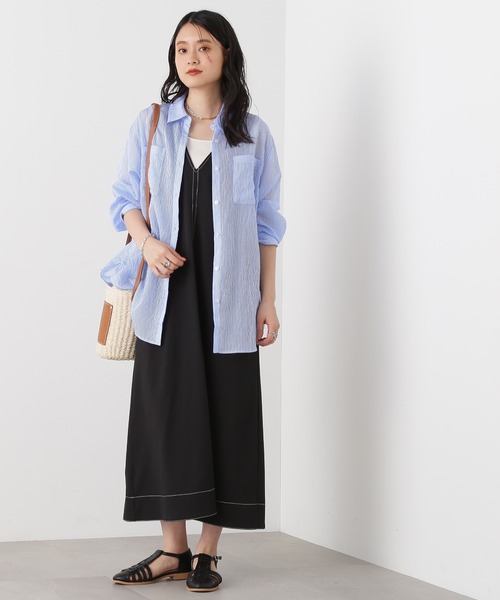 N.(N. Natural Beauty Basic)(エヌエヌナチュラルビューティーベーシック)の「◆ストライプシャツブラウス(シャツ/ブラウス・レディース・ブルー/ピンク/ベージュ/ライトグリーン・MEDIUM)」の10枚目の写真